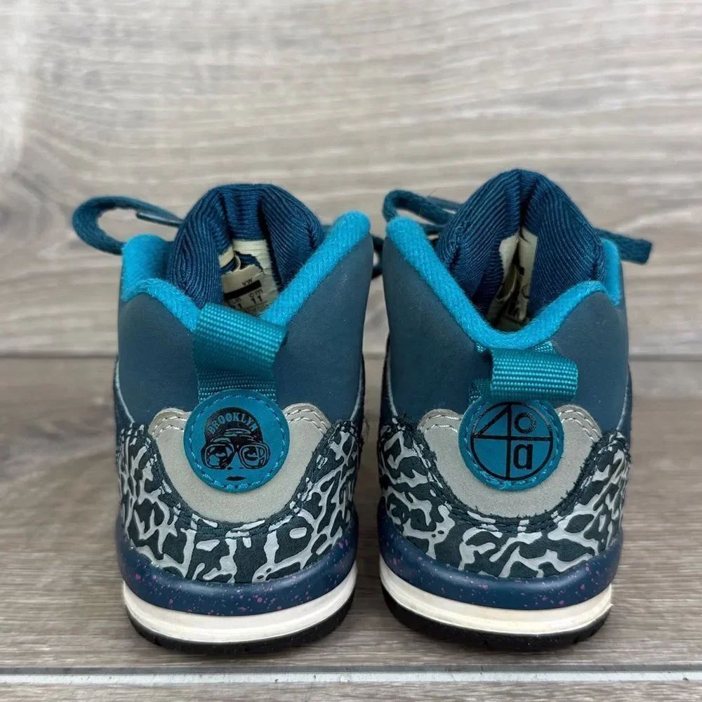Nike Air Jordan Spizike BT Toddler Boy Sz 5 Space Blue White Mid Lace Sneakers - Picture 4 of 10
